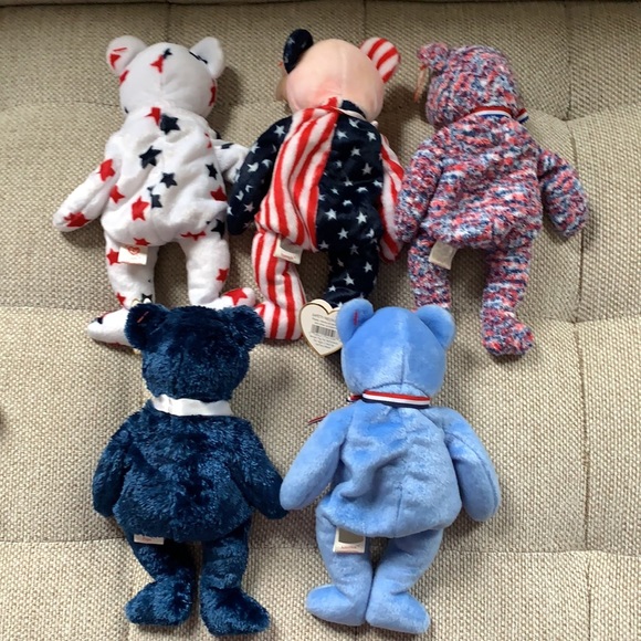 Vintage Ty Original Beanie Babies Lot of Patriotic Bears - Picture 3 of 16